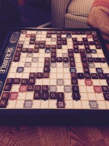 game one on new Scrabble board