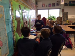 7th graders studying the foods of the middle ages, from the familiar (meat roasted on an open fire) to the unusual (boiled eel)