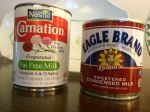 canned milk and canned sweetened milk