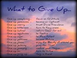 what to give up